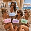 DayOfShe Personalized Makeup Bag Embroidered with Name Bridesmaids Gifts,Custom Seersucker Travel Cosmetic Pouch Toiletry Bag for Women Girls Birthday,Emergency Bag for Girls view 3