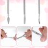 5 Pcs Stainless Steel Cuticle Pusher Set Dual-Sided Cuticle Remover Kit 4.4/4.8/4.9 Inch Cutter and Trimmer Manicure and Pedicure Tools for Fingernail and Toenails Women Manicurist Silver view 3