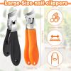 2 PCS Wide Jaw Opening Anti-Splash Slanted Nail Clipper,2025 New Fingernail and Toenail Clippers for Ingrown Nails, Long Handle Splashproof Nail Clippers, Wide Mouth Toe Nail Clippers (Orange) view 2