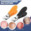 2 PCS Wide Jaw Opening Anti-Splash Slanted Nail Clipper,2025 New Fingernail and Toenail Clippers for Ingrown Nails, Long Handle Splashproof Nail Clippers, Wide Mouth Toe Nail Clippers Black+Orange view 4