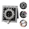1pc Folding Double Sided Metal Glass Portable Compact Hand Mirror Travel Makeup Mirror Carry Vanity Mirror(White) view 2