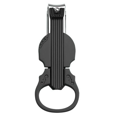 Anti-Splash Nail Clippers with Magnifying Glass, Detachable Magnifying Glass, Unique Violin Shape (Black)