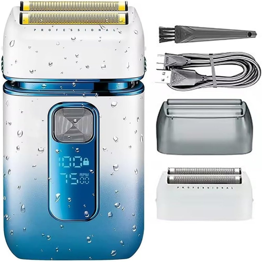 EZAGMWGFB Electric Razor for Men, Electric Shaver Professional Shaving Machine Rechargeable Beard Trimmer Waterproof Razor Reciprocating Shaver for Men