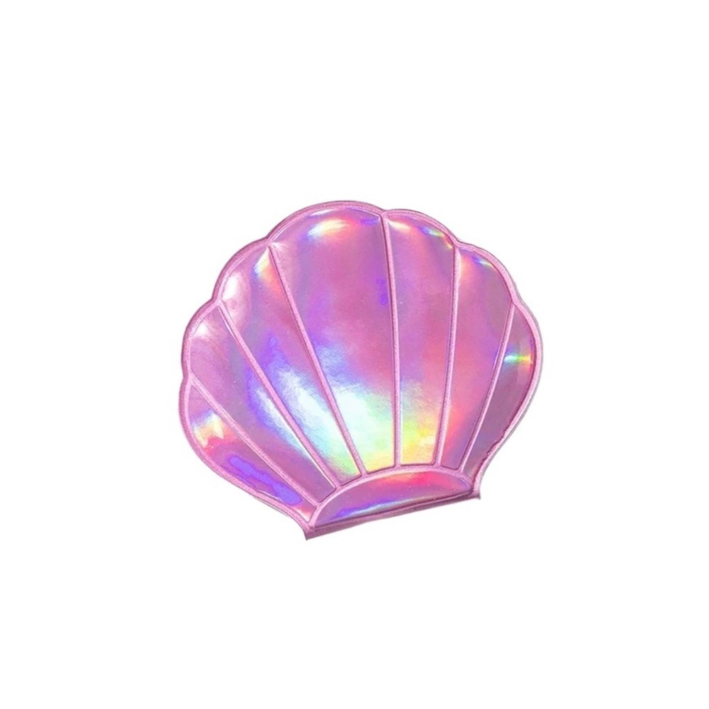 2PCS Shell Shape Makeup Mirror 2X Magnifying Mirror Double Sided Makeup Mirror Travel Beauty Cosmetic Tool(A-Pink)