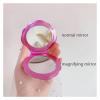2PCS Shell Shape Makeup Mirror 2X Magnifying Mirror Double Sided Makeup Mirror Travel Beauty Cosmetic Tool(A-Pink) view 4