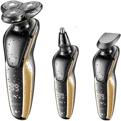 HCUCTOS Electric Razor for Men, 3 in 1 Electric Shaver 3D Floating Beard Razor IPX4 Waterproof Rechargeable Nose Hair Trimmer Men