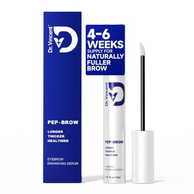 Dr Vincent Eyebrow Growth Serum with Biotin Peptides, 2.3 Absorption Advanced Formula for Naturally Fuller, Thicker, Stronger Brows, Vegan Cruelty-Free, 0.17 Fl Oz (5mL)