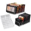 3-Piece Clear Acrylic Cosmetic Organizer Set with Dividers, Fits Compact Powder, Eyeshadow, Blush; Great for Bathroom, Vanity, Or Dresser view 1