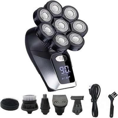EZAGMWGFB Electric Shavers for Bald Men, Multifunctional 8D Bald Head Shaver 6 in 1 Electric Razor Head Shavers for Bald Men LED Display Electric Shavers