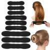 9 Pcs Hair Bun Maker Sponge Hair Buns Shaper Magic Snap Roll Sponge Curler Clips Foam Sponges Buns Hairs Styling Accessories Easy Bun Twister for Ballet French Twist Long Thin Curly Straight Wavy view 1