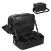 Extra Large Makeup Case, Professional Makeup Artist Traveling Bag, Double Layer Lightweight XL Makeup Travel Case Organizer for Artist Hairstylist Crafters with 2 Detachable Pouch & Shoulder Strap view 1