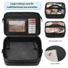 Extra Large Makeup Case, Professional Makeup Artist Traveling Bag, Double Layer Lightweight XL Makeup Travel Case Organizer for Artist Hairstylist Crafters with 2 Detachable Pouch & Shoulder Strap view 3