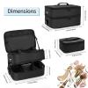 Extra Large Makeup Case, Professional Makeup Artist Traveling Bag, Double Layer Lightweight XL Makeup Travel Case Organizer for Artist Hairstylist Crafters with 2 Detachable Pouch & Shoulder Strap view 4