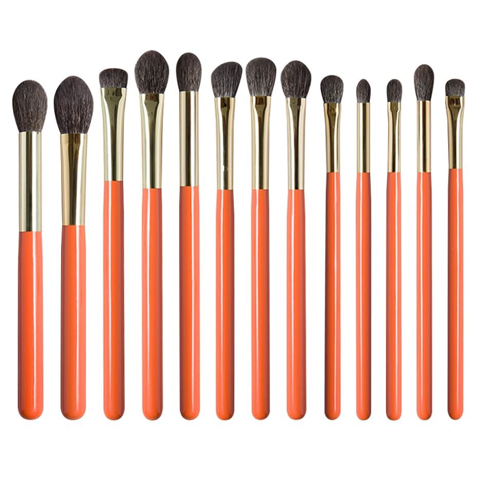 13pcs Makeup Brushes Set Soft Blue Squirrel Saikoho Goat Hair Small Highlighter Eye Shadow Blending Brush Professional Handmade Make Up Brushes Kit