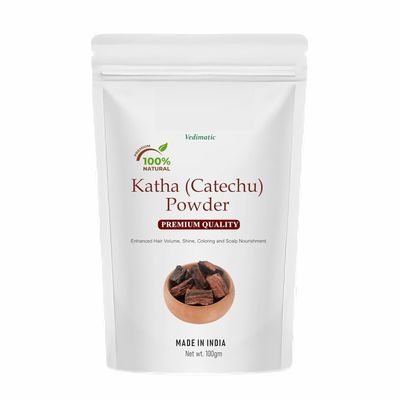 100% Pure & Natural Katha Powder for Hair Colour | Fresh Catechu in Zipper Pouch (100gm)