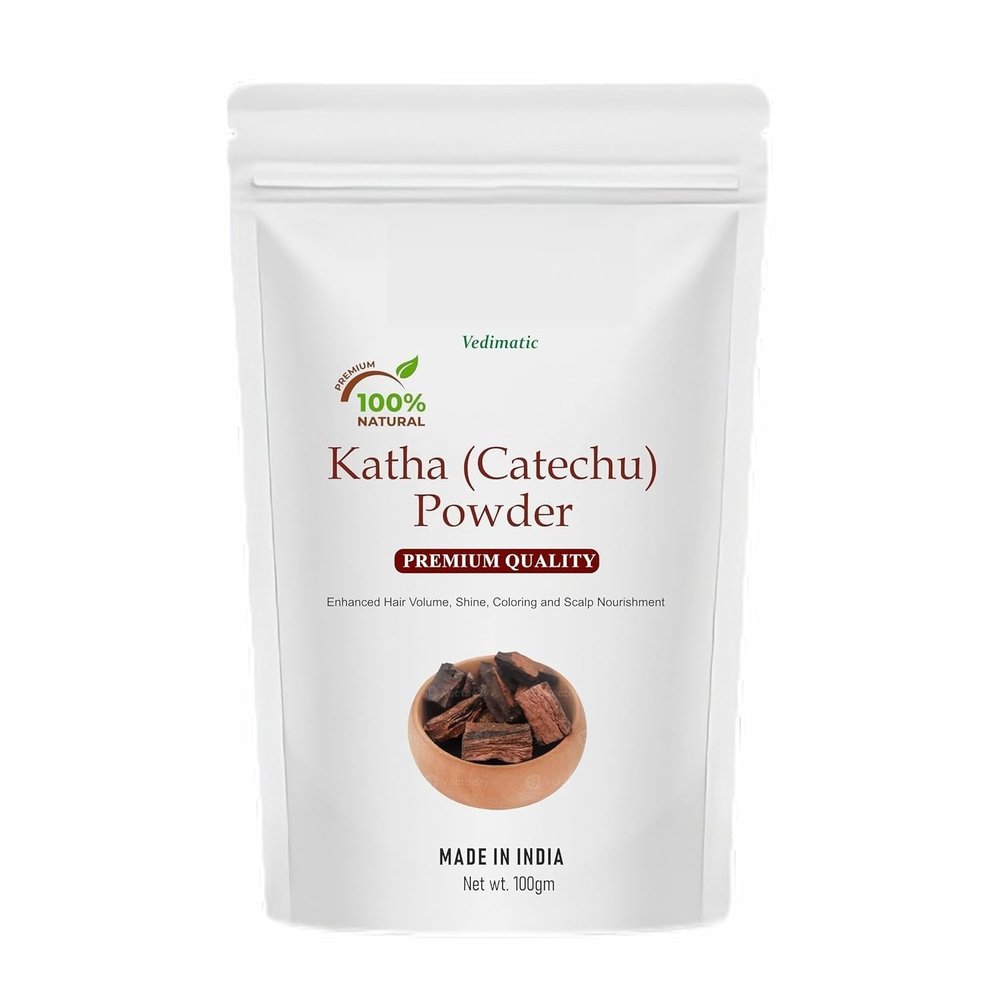 100% Pure & Natural Katha Powder for Hair Colour | Fresh Catechu in Zipper Pouch (100gm)