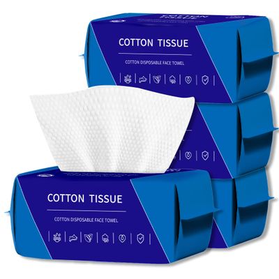 400 Count Disposable Face Towel, Dual-Textured Clean Wipes  Dry/Wet Use, Ultra-Soft Facial Towels, Lint-Free Face Towel Disposable for Women Cleansing, Makeup, Travel
