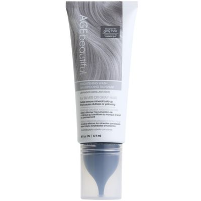 AGE beautiful Brightening Wash Shampoo for Silver or Gray Hair, With CoQ10 + Charcoal, Remove Mineral Build-up & Pollution for Bright, Shiny Hair