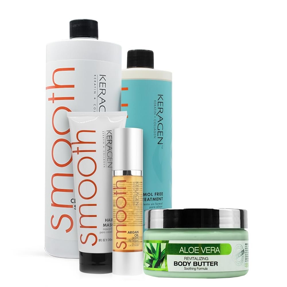 KERAGEN Keratin Blowout Kit + ORIGEM Body Butter  Hair Smoothing & Skin Moisturizing Set  Formaldehyde-Free, Vegan, Salon & Spa Results at Home