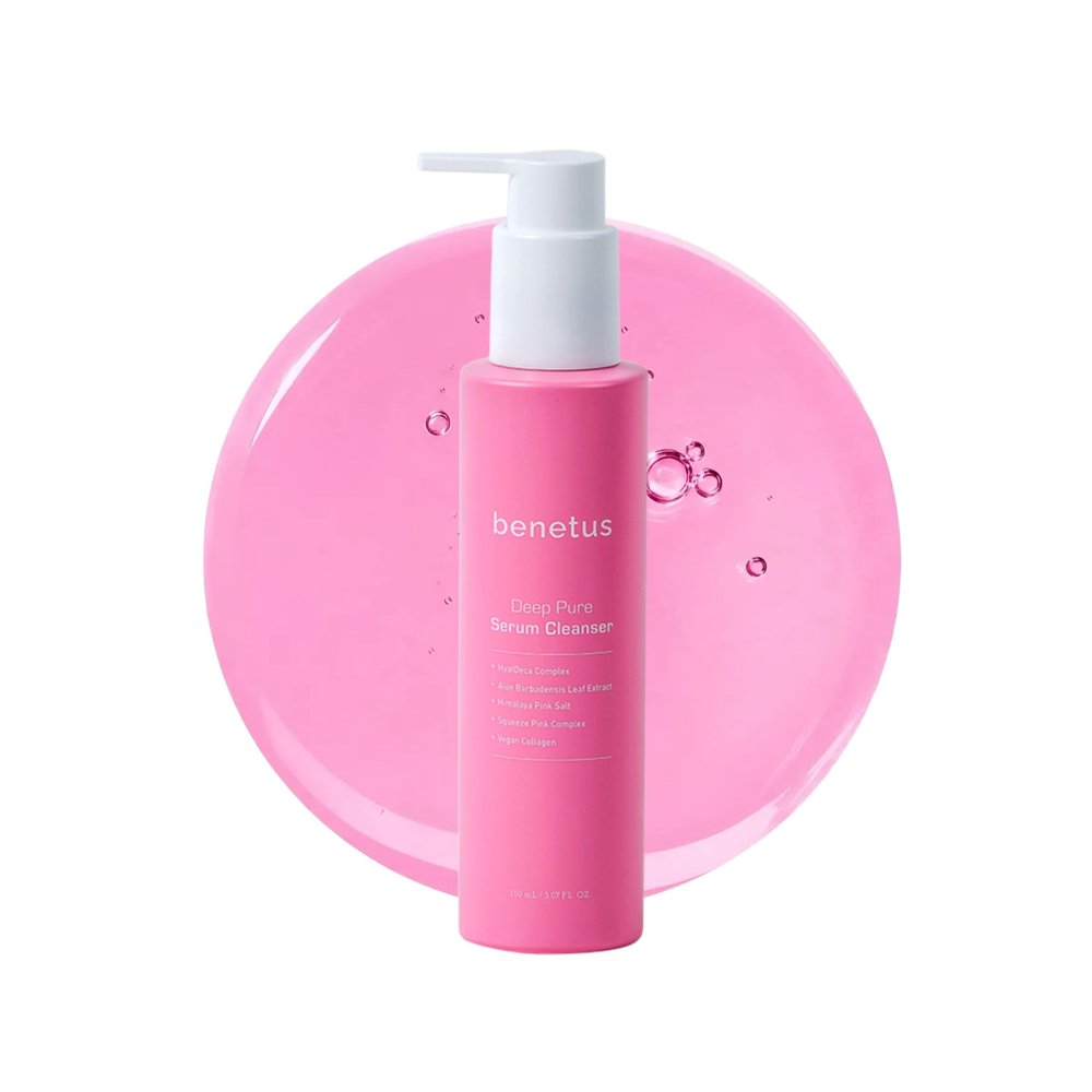 benetus Deep Pure Serum Cleanser, Hydrating Morning Wash & Second-Step Cleanse with Lightweight pH-Balanced Formula, Non-Sticky Serum Texture for Soft, Refreshed Skin, 5.07 fl oz