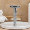 Adjustable double-edged safety razor with 10 platinum-plated stainless steel razor blades + optional stand + complimentary holster, reusable razor, smooth close shave (Silver) view 3