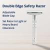 Adjustable double-edged safety razor with 10 platinum-plated stainless steel razor blades + optional stand + complimentary holster, reusable razor, smooth close shave (Silver) view 4