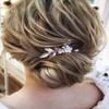 Asooll Bride Wedding Hair Comb Gold Flower Hair Pieces Pearl Hair Accessories for Women view 1
