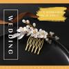 Asooll Bride Wedding Hair Comb Gold Flower Hair Pieces Pearl Hair Accessories for Women view 2