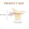 Asooll Bride Wedding Hair Comb Gold Flower Hair Pieces Pearl Hair Accessories for Women view 4