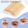 300 PCS Eyelash Extension Supplies Kit, Disposable Micro Swab Brush, Eyebrow Spoolie, Lip Brush, Mascara Wand Applicator (Crystal gold handle white kits) view 4