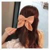 4PCS Solid Color Satin Bowknot Hair Clips - Sweet Bow Hairpins, Barrettes, Duckbill Clips, Hair Accessories for Women(Purple) view 4