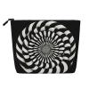 Black and white stripe (1) Makeup Bag for Women - Lightweight Travel Cosmetic Bag with Zipper Closure - Ideal Makeup & Toiletry Storage view 1