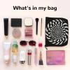 Black and white stripe (1) Makeup Bag for Women - Lightweight Travel Cosmetic Bag with Zipper Closure - Ideal Makeup & Toiletry Storage view 3