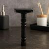 Adjustable double-edged safety razor with 10 platinum-plated stainless steel razor blades + optional stand + complimentary holster, reusable razor, smooth close shave (Black) view 3