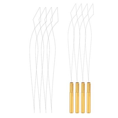 Lanshii Hair Extension Looper for Micro Beads Removable Hair Pulling Needle 7inch Wire Pulling Hook Tool for Sewing In Extensions Feather Extensions DIY Jewelry