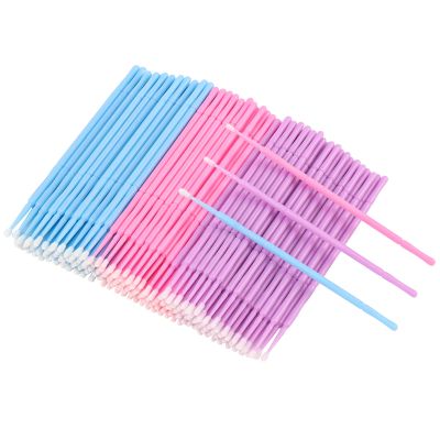 300 Pcs Disposable Micro Applicator Brush, Micro Swabs, Eye Lashes Mascara Wands for Eyelash Extension(mixed 3 color)