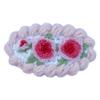 Coolideas handmade micro-hook crocheted hair barrettes yarn Handcrafted fine crocheted hair clips, creative hand made knitted side hair accessories for female (#51 Pink penoy) view 1