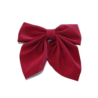 4PCS Solid Color Satin Bowknot Hair Clips - Sweet Bow Hairpins, Barrettes, Duckbill Clips, Hair Accessories for Women(Red)