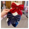 4PCS Solid Color Satin Bowknot Hair Clips - Sweet Bow Hairpins, Barrettes, Duckbill Clips, Hair Accessories for Women(Red) view 2