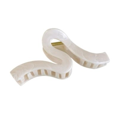 2PCS Flower Crab Hair Clips - Stylish Plastic Shark Hair Claw Barrettes for Girls - Perfect Beach Hair Accessories(White,B)