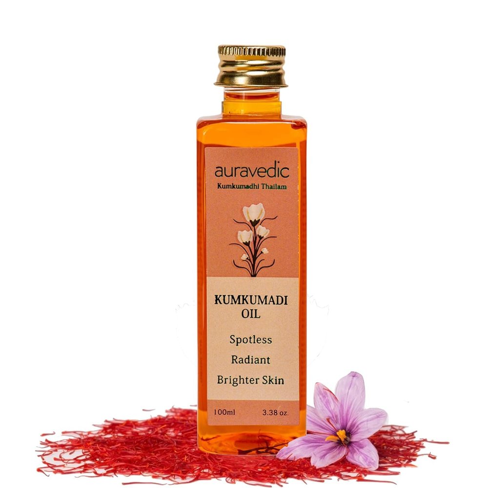 Aayurvedic Kumkumadi Oil For Face 100 Ml, Kumkumadi Tailam Face Oil For Glowing Skin, Dark Spot Corrector Face Serum