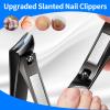 TwinWolf Toenail Clippers for Seniors Thick Ingrown Toenails,Heavy Duty Slanted Curved Blade Cutters for Fingernails, Large Ultra Sharp Nail Clippers Set with Wide Jaw for Men Women,5 Pcs,Black view 4