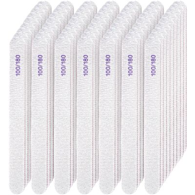 200 Pcs Nail Files 100/180 Grit Double Sides Emery Boards Reusable Nail Files for Acrylic Nails Professional Manicure Tools for Natural Nails Acrylic Nails Home and Salon Supplies