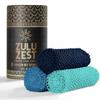 African Net Sponge Authentic 3 Pack, Body Scrubber Exfoliating Bath Sponge for Face and Body, Quick Drying Mesh Body Scrub for All Skin Types, Durable and Travel Friendly (Dark Blue, Blue, Turquoise) view 1