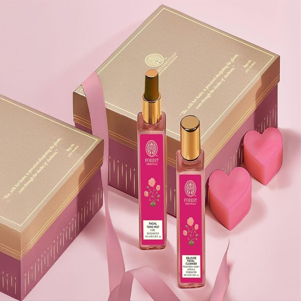 Forest-Essential's Valentine's Day Romantic Rose Gift Box Set, 4 Pieces