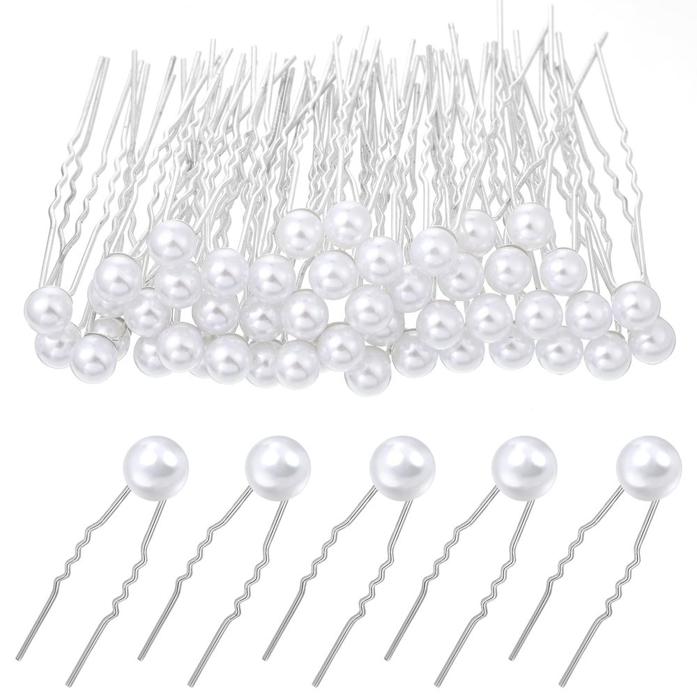 LXUEJIE 50 Pieces Wedding Pearl Hair Pins for Bridal, White Pearl Hair Accessories Bobby Clips Hair Pearls Bridal Hair Pin Wedding Hair Accessories for Brides Bridesmaids Women
