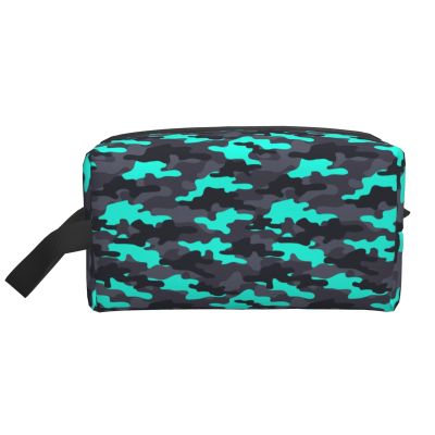 Grey Green Camouflage Print Toiletry Bag for Men Women, Travel Toiletries Bags Cosmetic Bag, Hanging Toiletry Shaving Bags for Travel Accessories