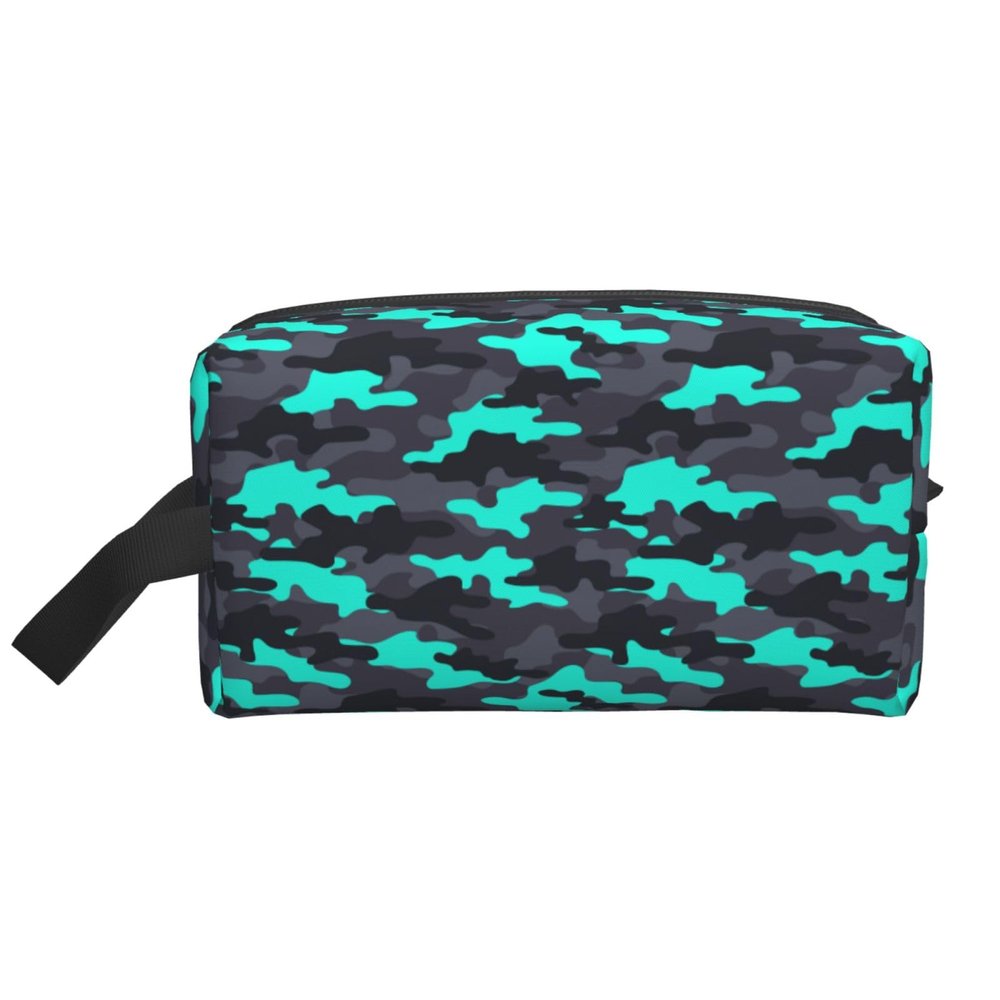 Grey Green Camouflage Print Toiletry Bag for Men Women, Travel Toiletries Bags Cosmetic Bag, Hanging Toiletry Shaving Bags for Travel Accessories