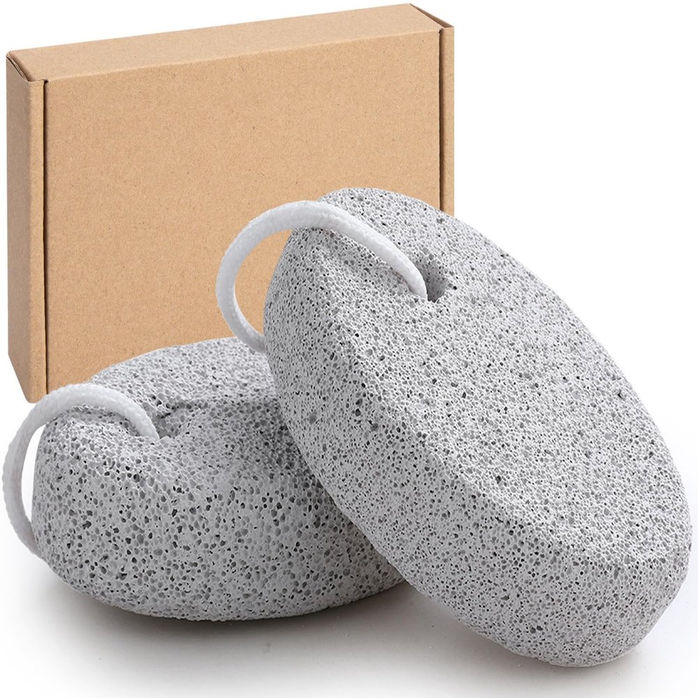 ARCHYSAMOS Natural Foot Pumice Stone for Feet, 2-Pack Lava Pedicure Tools Hard Skin Callus Remover for Feet and Hands