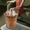 15.75'' Wood Foot Bath Bucket, Brown Solid Wood Handmade Foot Soak Tub, Soak Bucket with Massage Beads & Lid for Foot Soaking and Foot Massage, Wooden Foot Soaking Tub with Heat Retention view 3